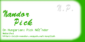 nandor pick business card